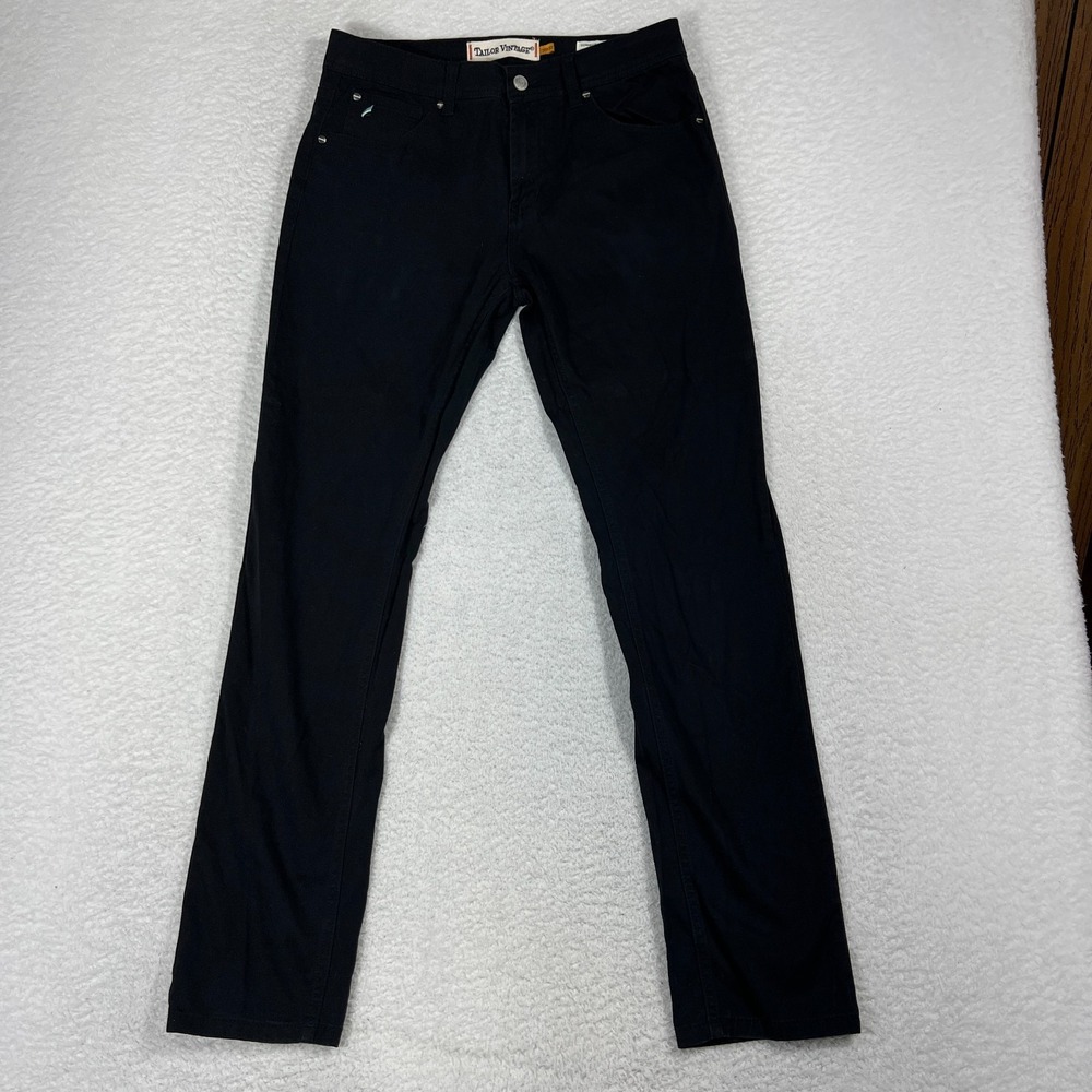 Tailor Vintage Pants Mens 30x32 (30.5x30) Black Denim Canaan Slim Stretch